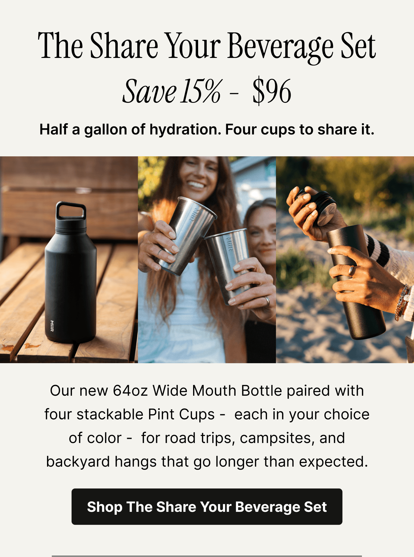 Share your beverage set and save 15%