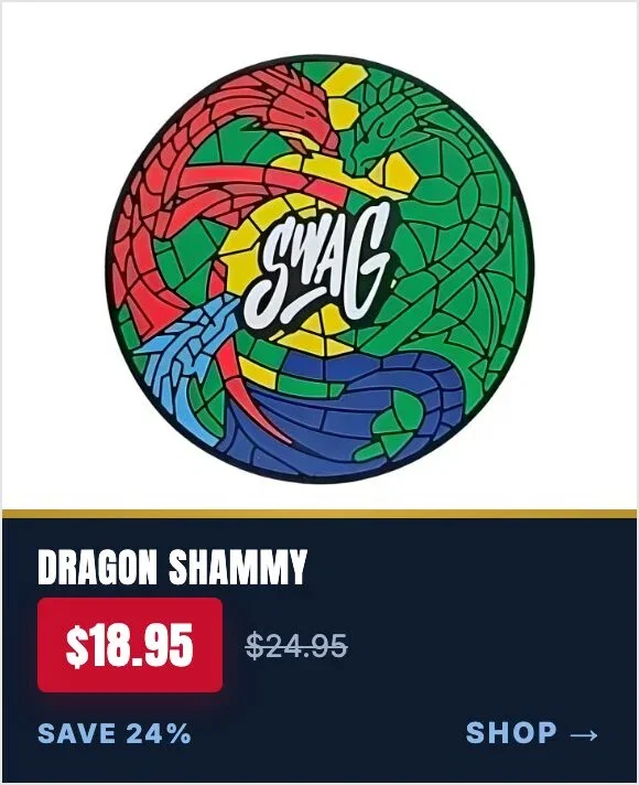 SWAG Dragon Stained Glass Flex Rubber Shammy