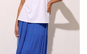 M&Co Blue Crinkle Maxi Skirt
