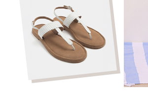 Yours White Woven Toe Post Sandals In Extra EEE Wide Fit
