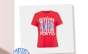 M&Co Red Sardines Graphic Print Cotton T-Shirt
