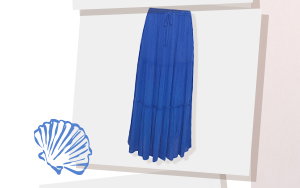 M&Co Blue Crinkle Maxi Skirt
