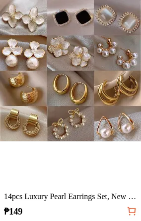 14pcs Luxury Pearl Earrings Set...