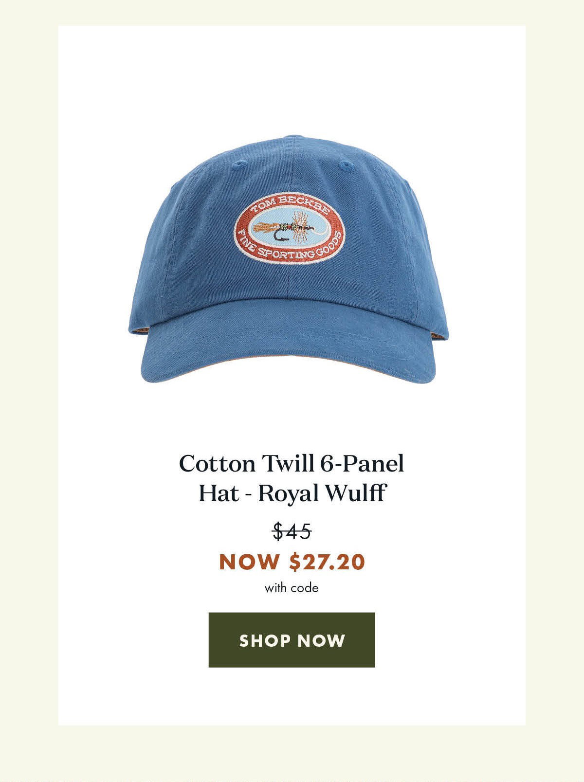 Cotton Twill 6-Panel Hat - Royal Wulff