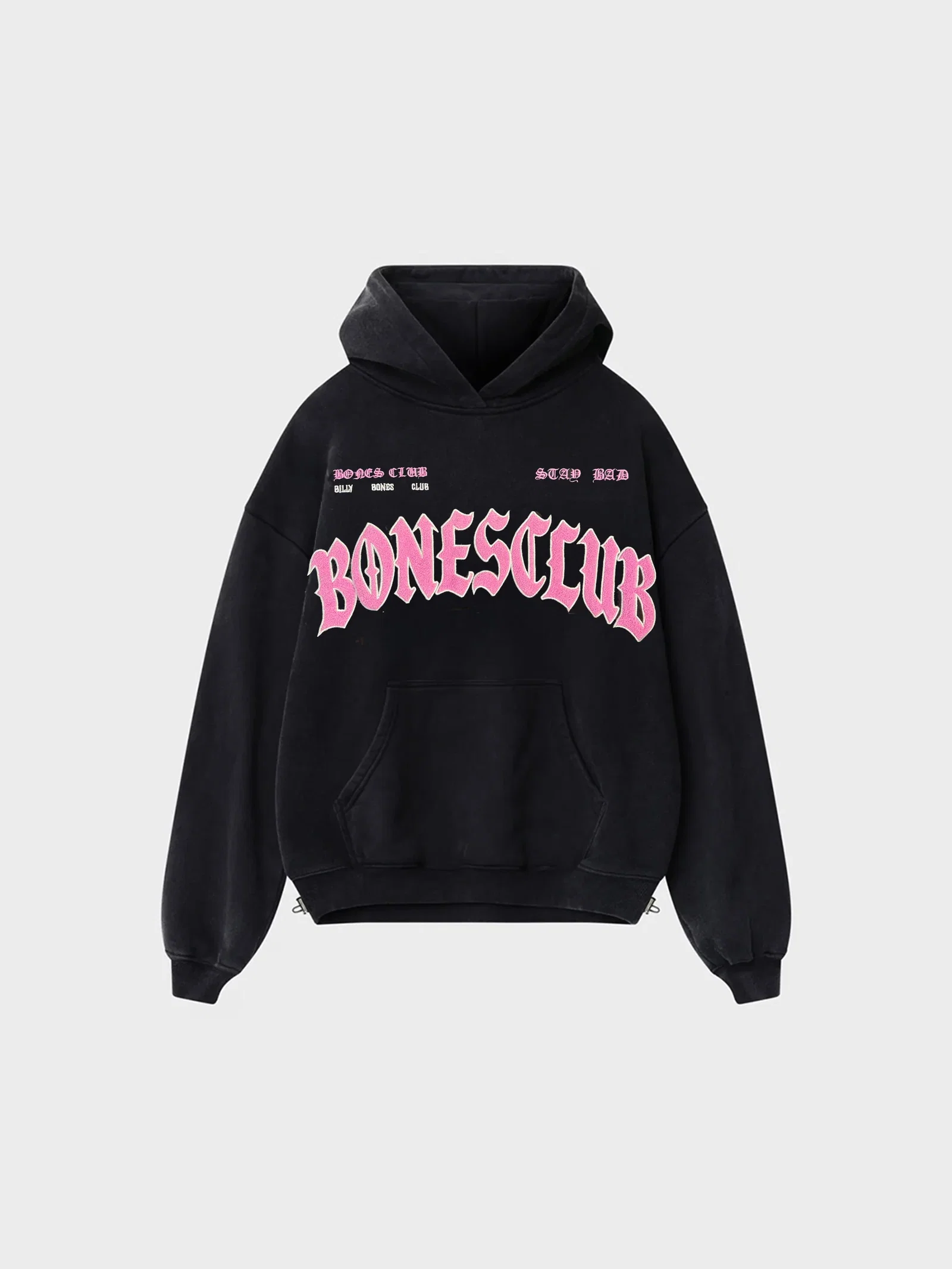 Image of Bones Club Hoodie - Black/Pink