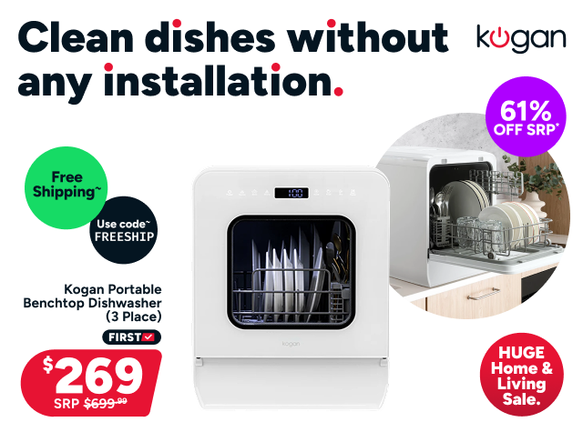 Kogan Portable Benchtop Dishwasher (3 Place)