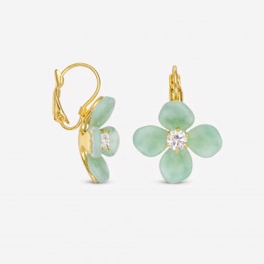 Jon Richard Gold Plated Resin Flower Drop Earrings