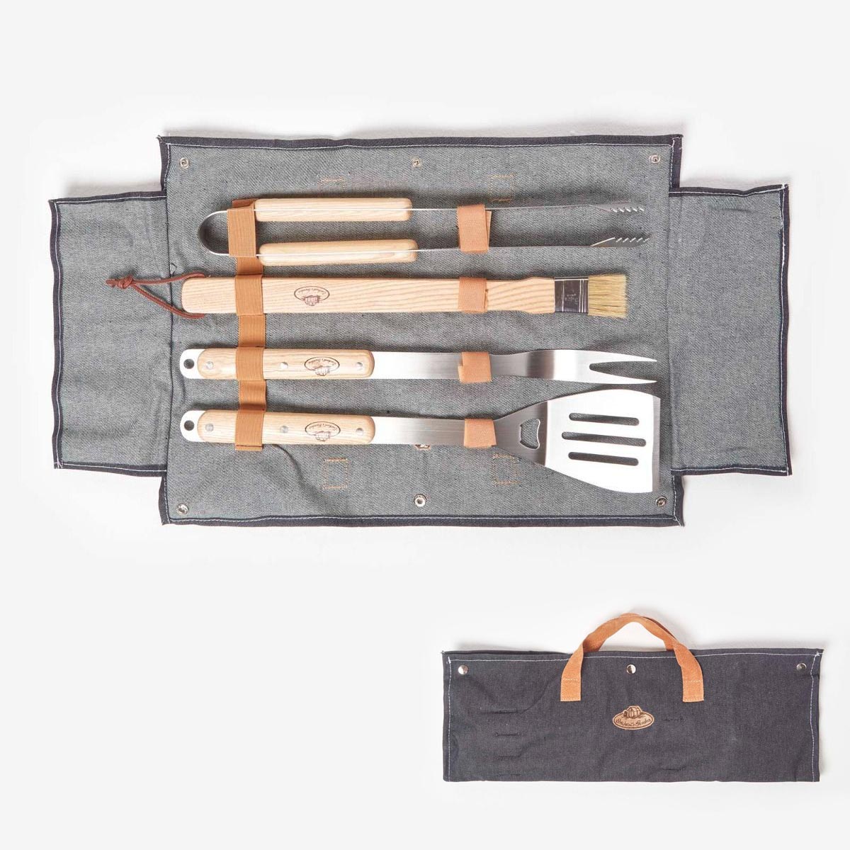 Image of BBQ Tool Set in Denim Case