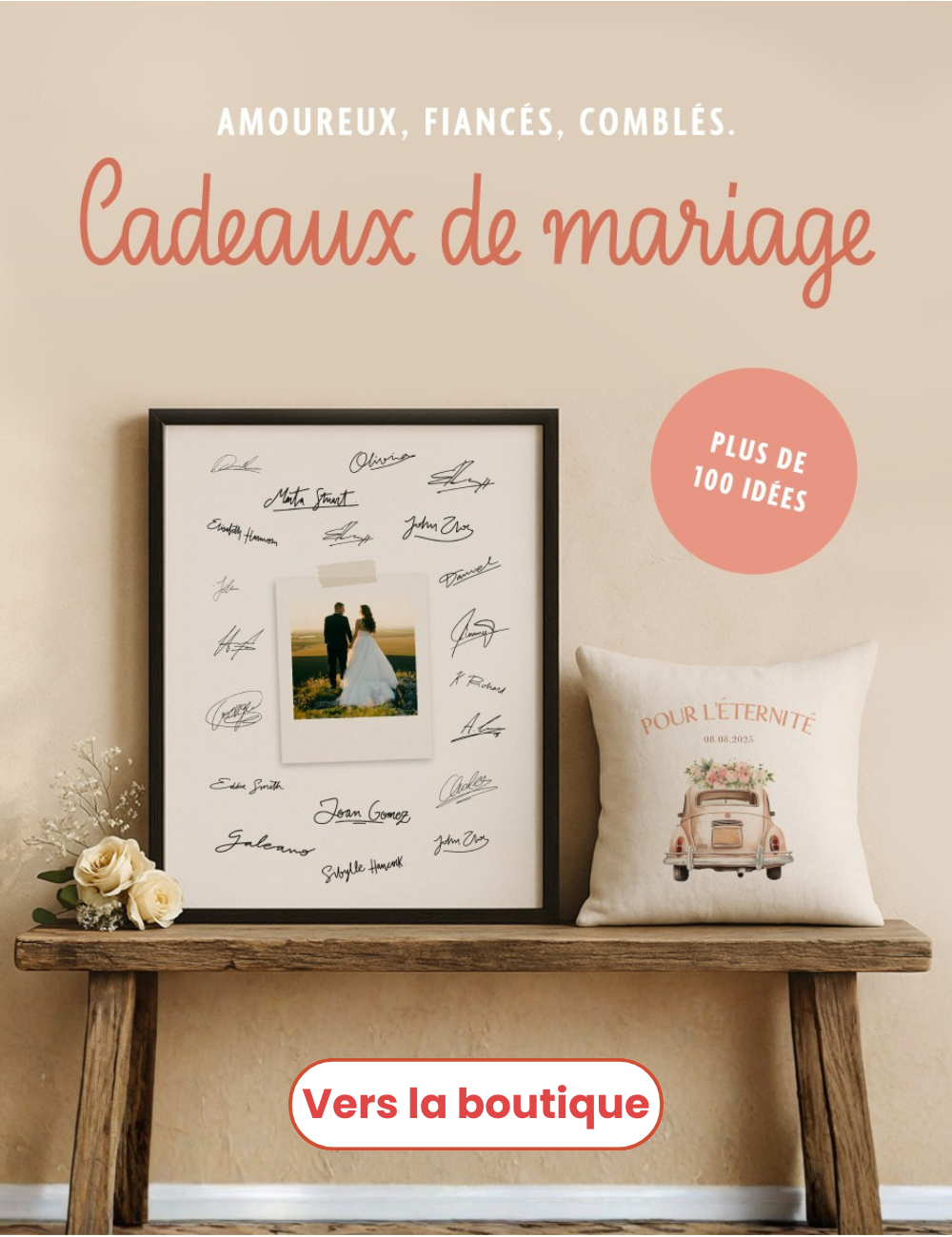 Collection cadeaux de mariage personnalisés