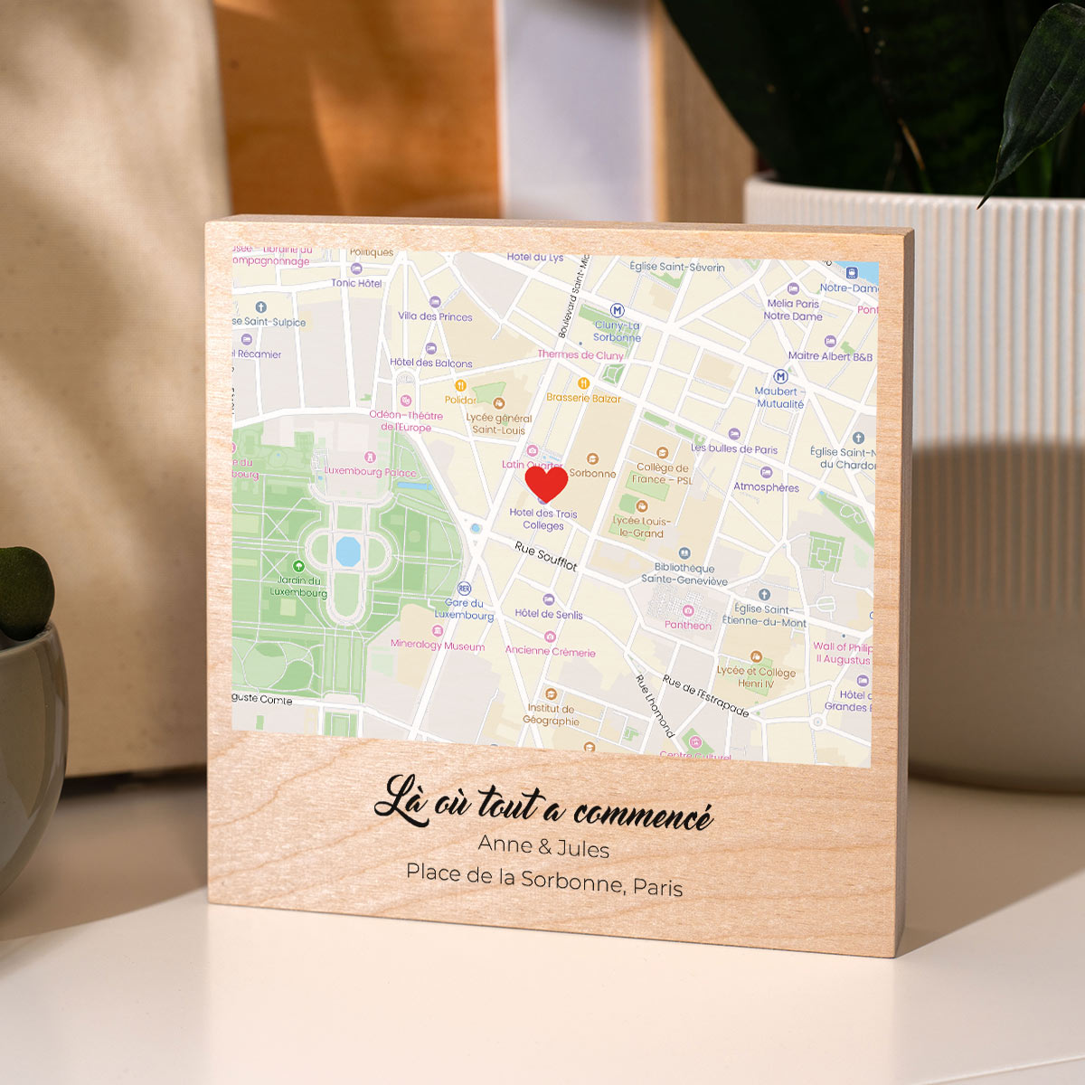 Image of Tableau personnalisé en bois Là où tout a commencé