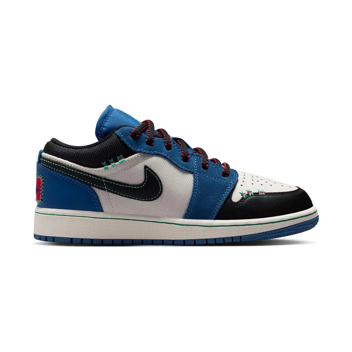Image of Air Jordan 1 Low SE 'True Blue Black' Big Kids' Shoes