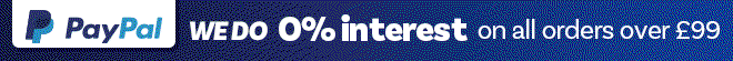 PayPal 0% interest available on all orders over £99 Learn more