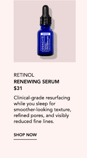 Travel-size Retinol Renewing Serum for smoother-looking texture, refined pores and fine lines.