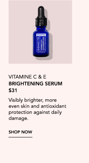 Travel-size Brightening Serum with Vitamin C and E for brighter, more even-looking skin.