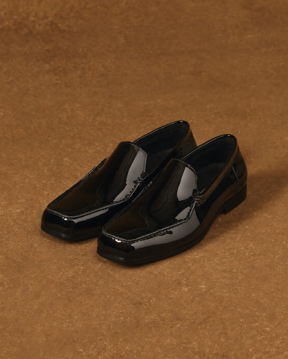 Torino Black Patent Square Toe Loafers