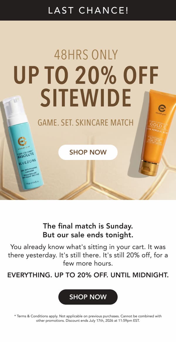 Up to 20% off sitewide on elizabethgrant.com