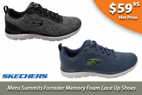 Skechers Mens Summits Forrader Comfortable Memory Foam Lace Up Shoes