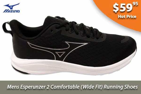 Mizuno Mens Esperunzer 2 Comfortable Wide Fit Running Shoes