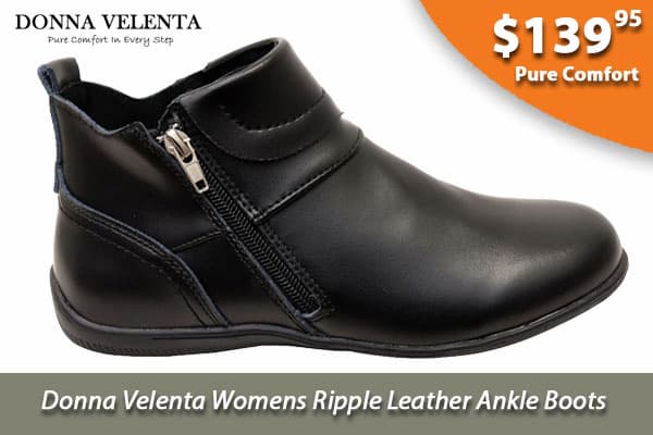 Donna Velenta Ripple Womens Comfortable Leather Ankle Boots