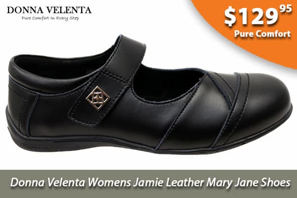 Donna Velenta Jamie Womens Comfortable Leather Mary Jane Shoes