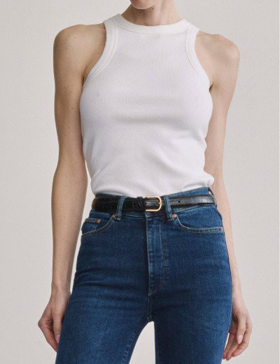 Ribbed Tank — White
