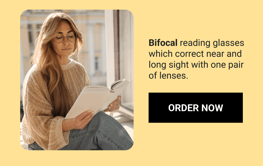 Bifocal reading glasses. Order Now