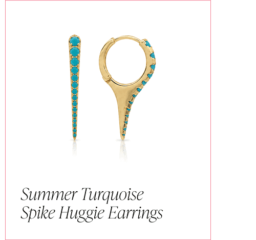 Summer Turquoise Spike Huggie Earrings