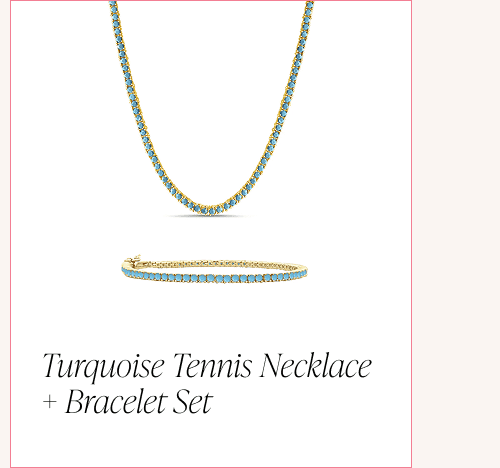 Turquoise Tennis Necklace  + Bracelet Set