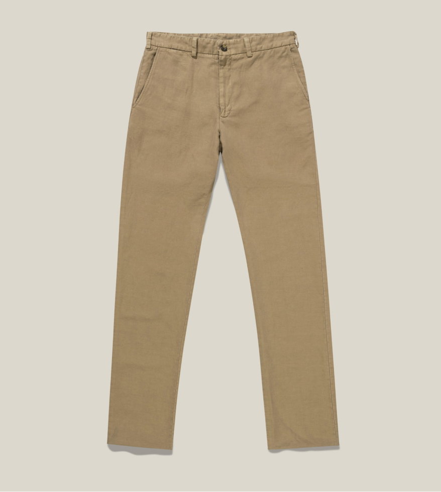 A product shot of a Bills Khakis Dune Twill – Classic Fit – M2 in Light Khaki