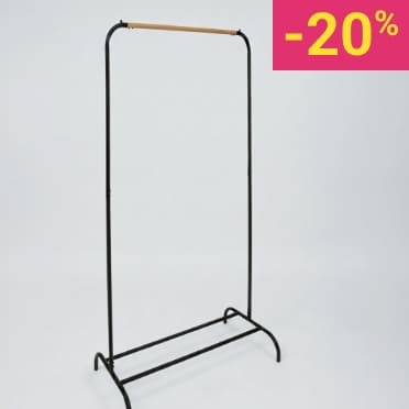 Portant à vêtements, métal et bambou