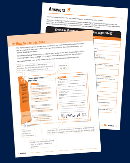 Sample pages from workbook