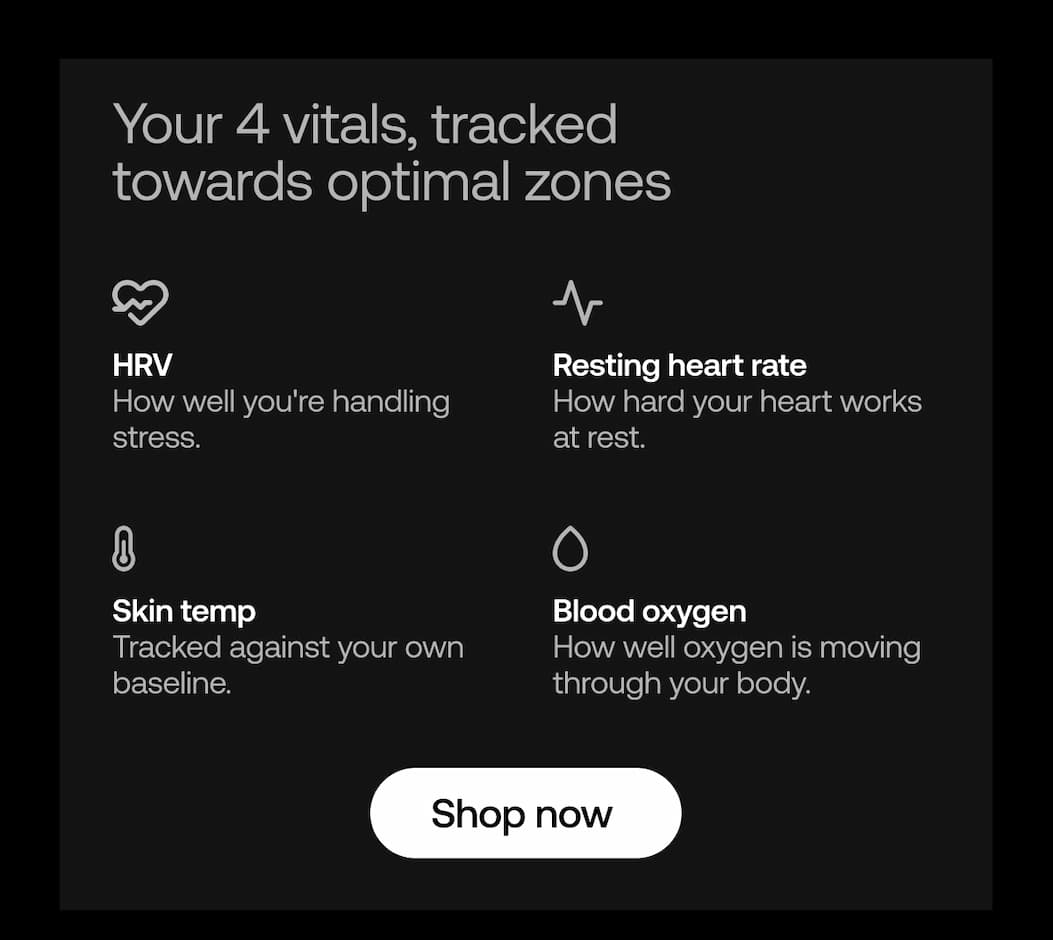 Your 4 vitals, tracked towards optimal zones