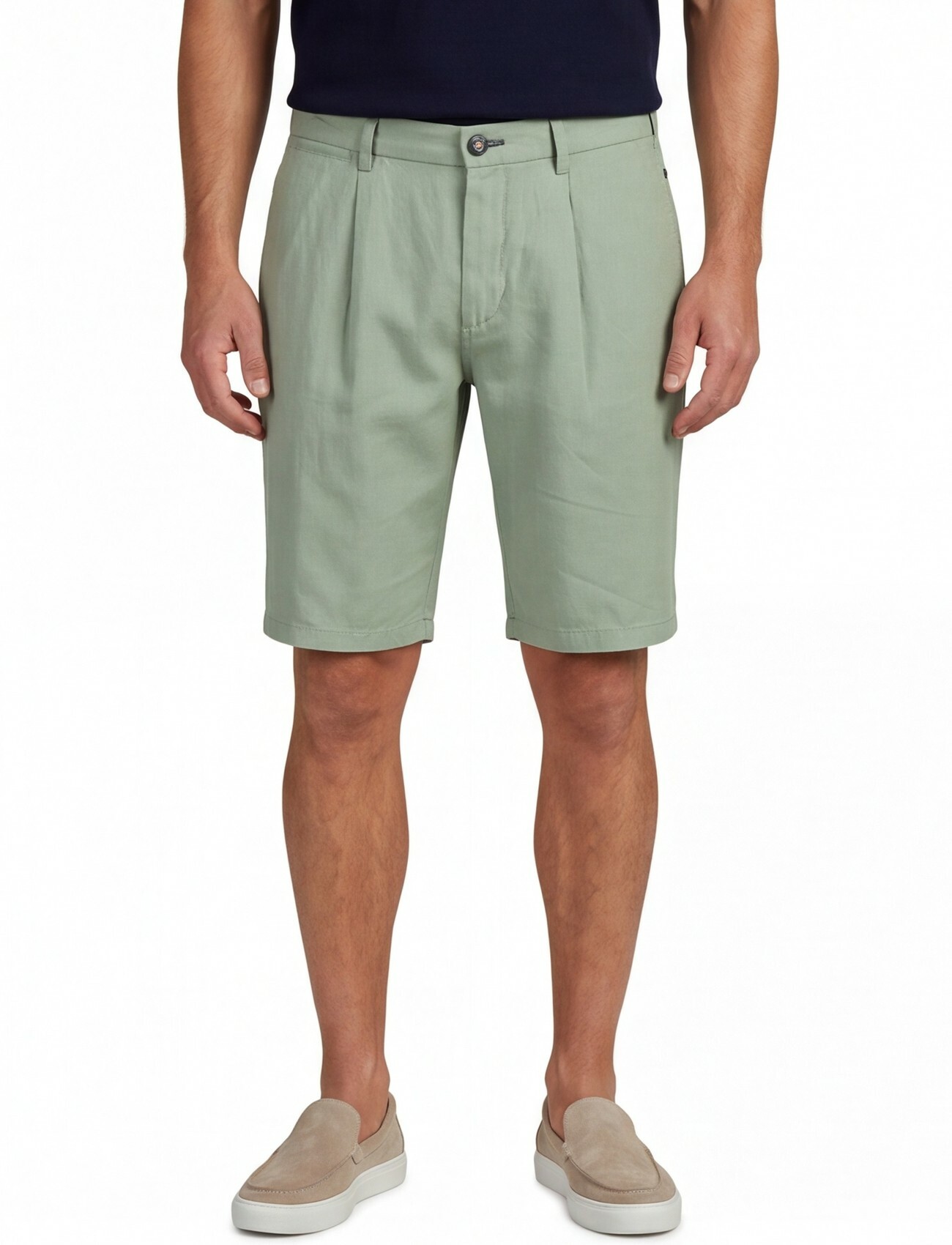 Shorts New Zealand groen 100% linnen