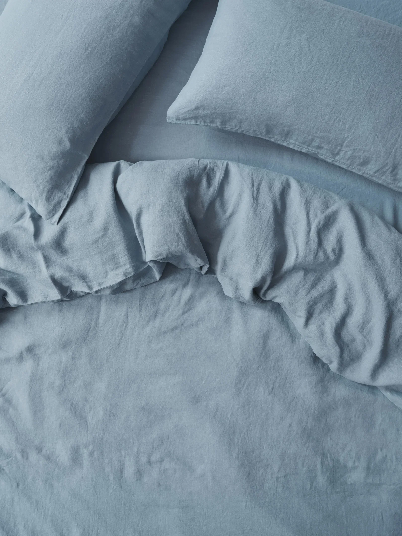 Image of Dusk Blue Linen Blend Duvet Cover