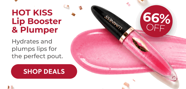 HOT KISS LIP PLUMPER: Plump and hydrate your lips with a glossy finish that lasts through every celebration.