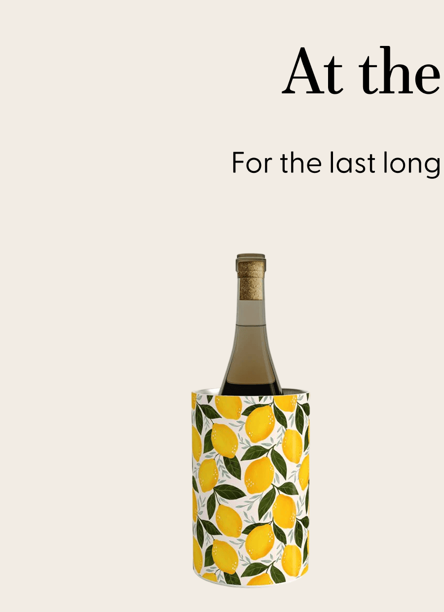 Mediterranean Summer Lemons Pattern Wine Chiller