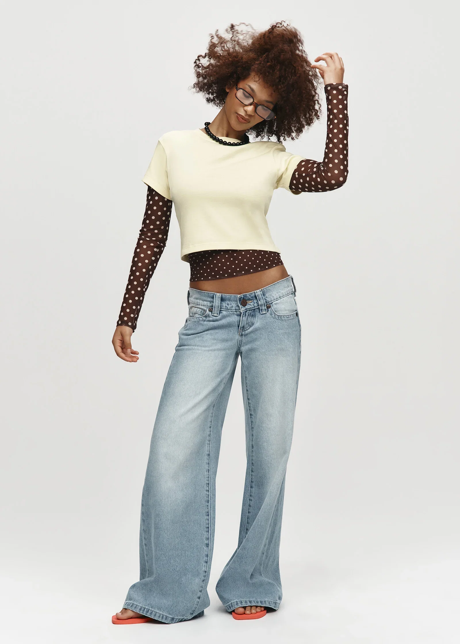Image of 00 Super Low Wide Denim Jeans