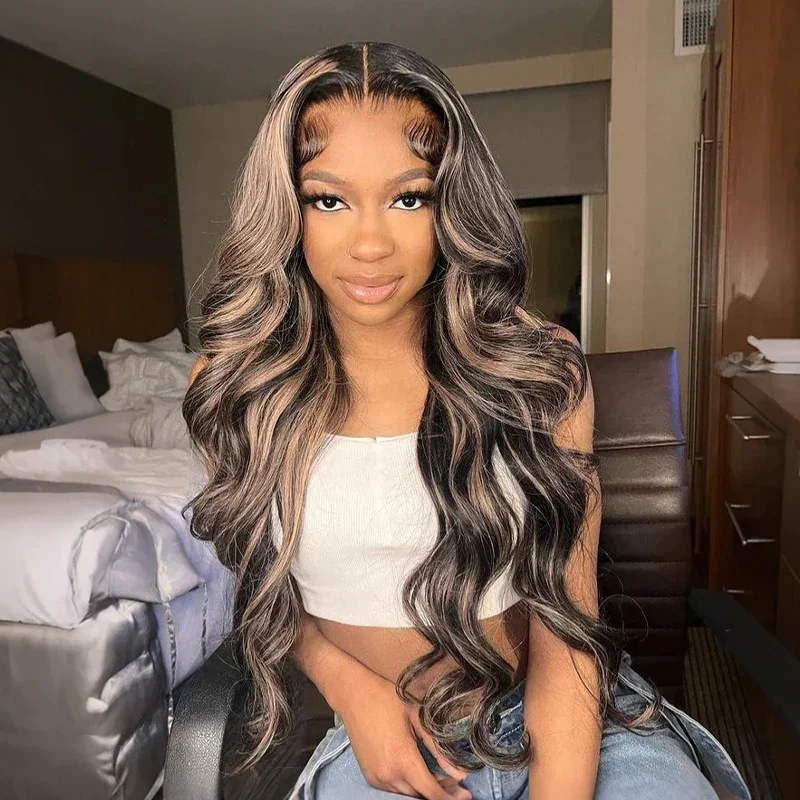 Special offer | 18inch = $93.91 Balayage 13x4 Lace Frontal Wigs Straight & Body Wave Human Hair High Density - Straight / 30