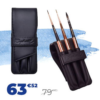 Pinceau Voyageur set de 3 + étui - Raphaël