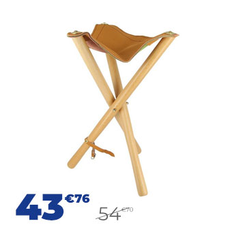 Siège pliant en cuir 50 cm - Créa