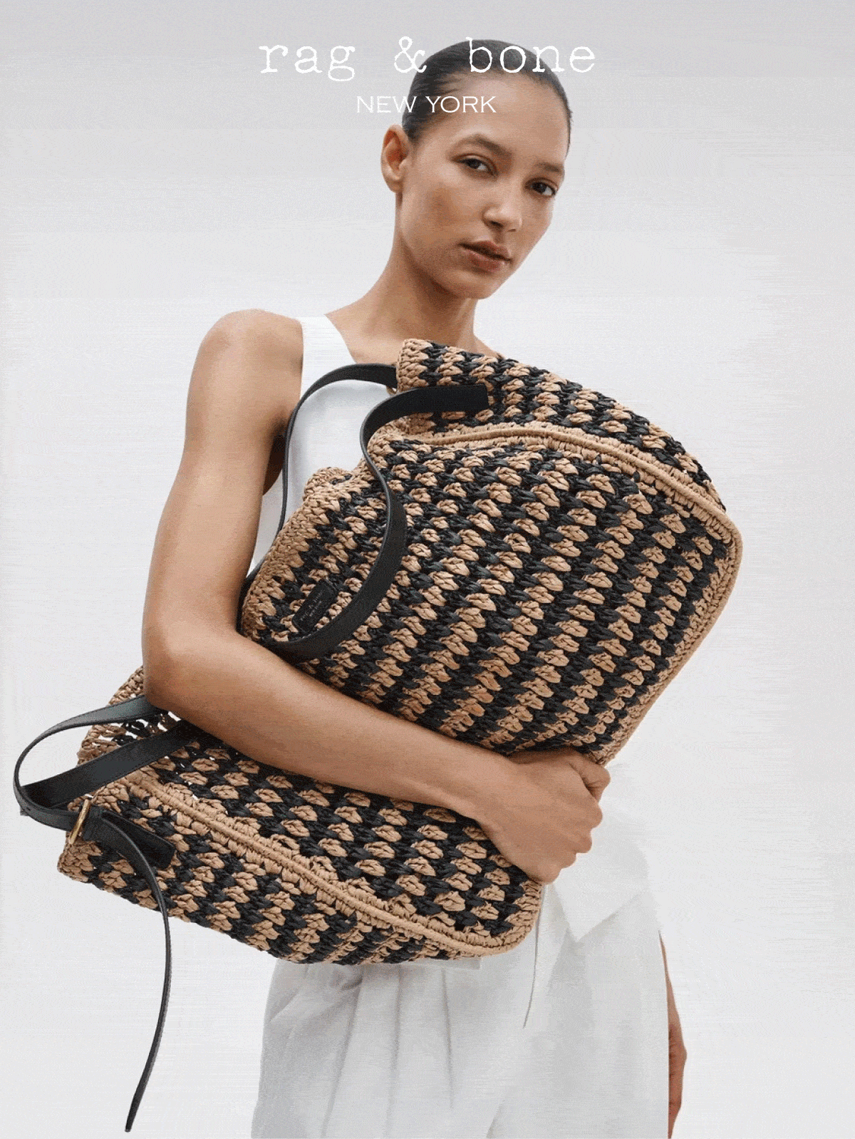 Woven raffia accessories make any look feel like summer