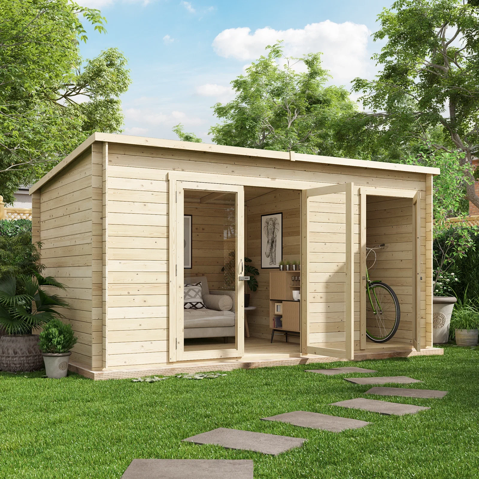 Image of BillyOh Tianna Log Cabin Summerhouse with Side Store