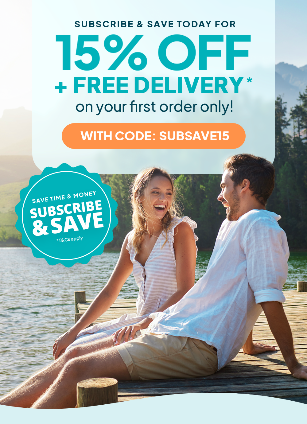 Subscribe & save today for 15% off + free deliver on your first order only with code SUBSAVE15