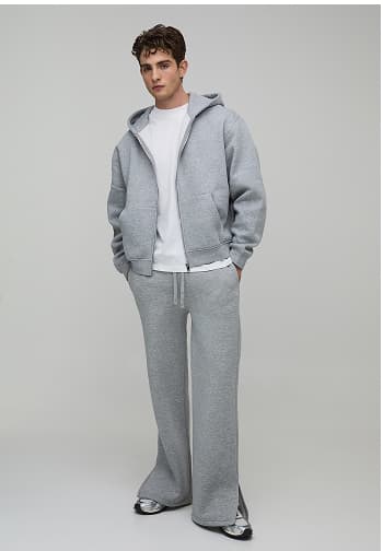 Essential Oversized Boxy Zip Through Hoodie