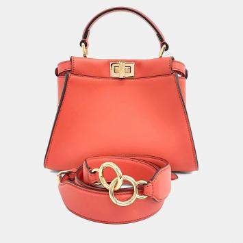 Orange Leather Peekaboo Mini