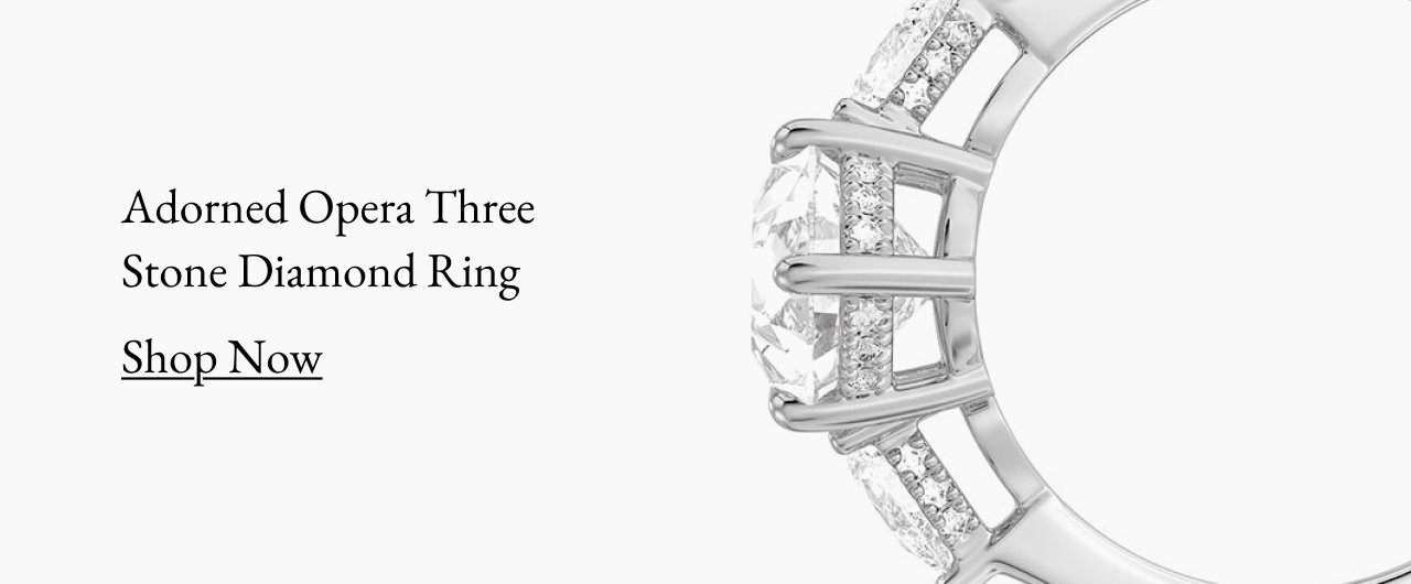Adorned Opera Three Stone Diamond Ring