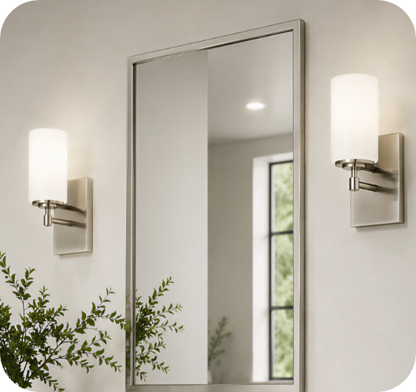 Brushed Nickel One Light Wall Bath Sconce