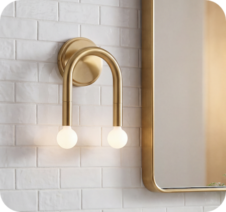 Darcy 2-Light Wall Sconce in Natural Brass