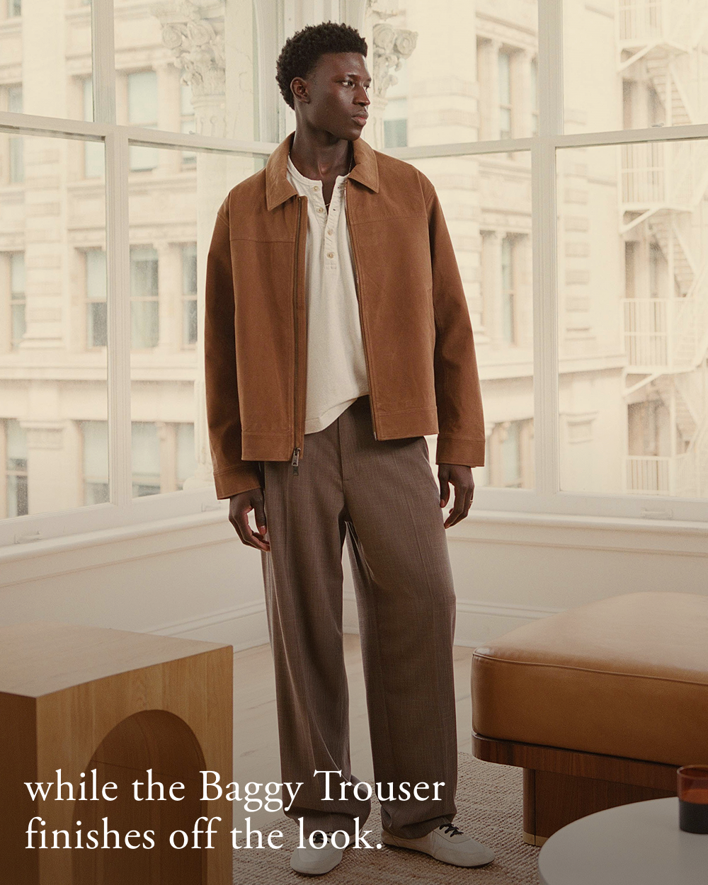 while the Baggy Trouser finishes off the look.