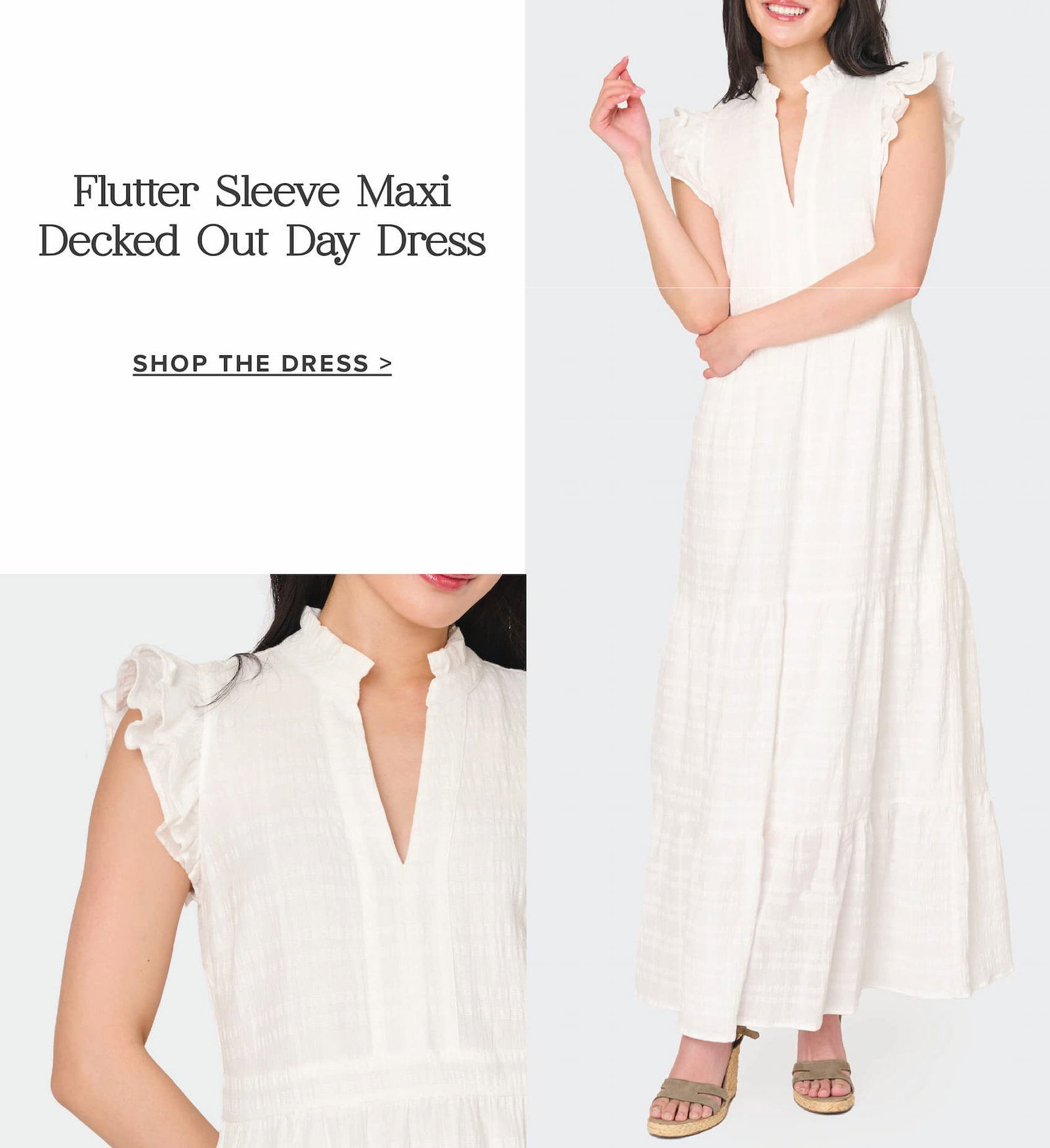 Flutter Sleeve Maxi Decked Out Day Dress